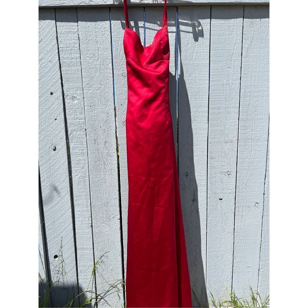 Sexy 90s 
Red Satin Formal Dress
